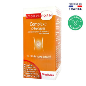 Lyoproform Complexe C-biotiques, a combination of our probiotic complex with acerola, rich in natural vitamin C.
