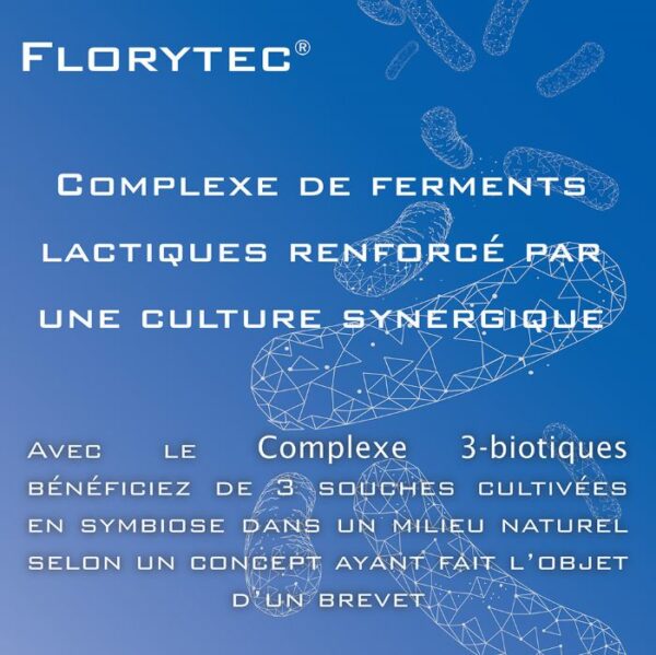 Florytec dietary supplement ingredient rich in naturally fortified lactobacillus rhamnosus, lactobacillus plantarum and lactobacillus salivarius.
Food supplement based on natural probiotics.